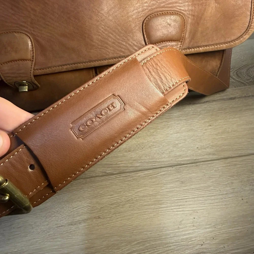 COACH VTG #0532 Prescott Leather Briefcase Messenger Laptop Shoulder Bag Luggage